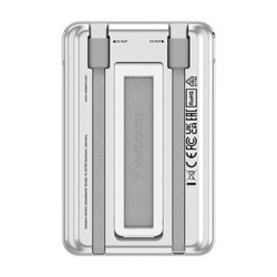 Verbatim power bank z bezprzewodowym ładowaniem 5V, ładowanie telefonu, 32276, 5 000mAh, Mocowanie magnetyczne, srebrna
