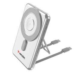 Verbatim powerbank Charge ,n, Go 2C z dwoma kablami 5V, ładowanie telefonu, 32276, 5 000mAh, Mocowanie magnetyczne, srebrna