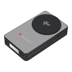 Verbatim powerbank Charge ,n, Go Qi2 5/9/12V, ładowanie telefonu, zegarka, Airpods, 32295, 10000mAh, Mocowanie magnetyczne, szar
