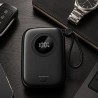 Powerton ENERGY DARK EDITION Powerbank 10000mAh, 2x USB-C, 22.5W, zintegrowane kable, czarna