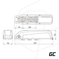 Green Cell®® GC PowerMove E-Bike bateria 48V 14.5Ah Li-Ion Down Tube z ładowarka