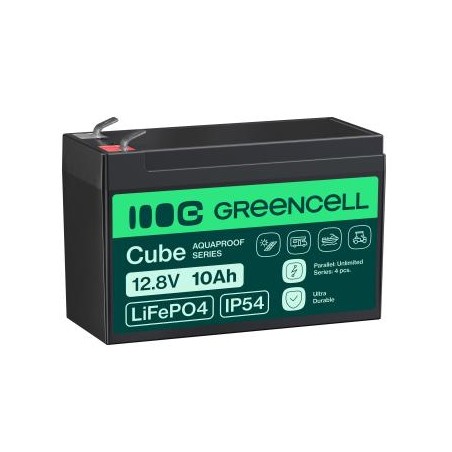 Green Cell CUBE LiFePO4 10Ah 12.8V 128Wh lithium-iron-fosforan bateria do power i oświetlenie awaryjne, panele sterujące