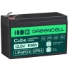 Green Cell CUBE LiFePO4 10Ah 12.8V 128Wh lithium-iron-fosforan bateria do power i oświetlenie awaryjne, panele sterujące