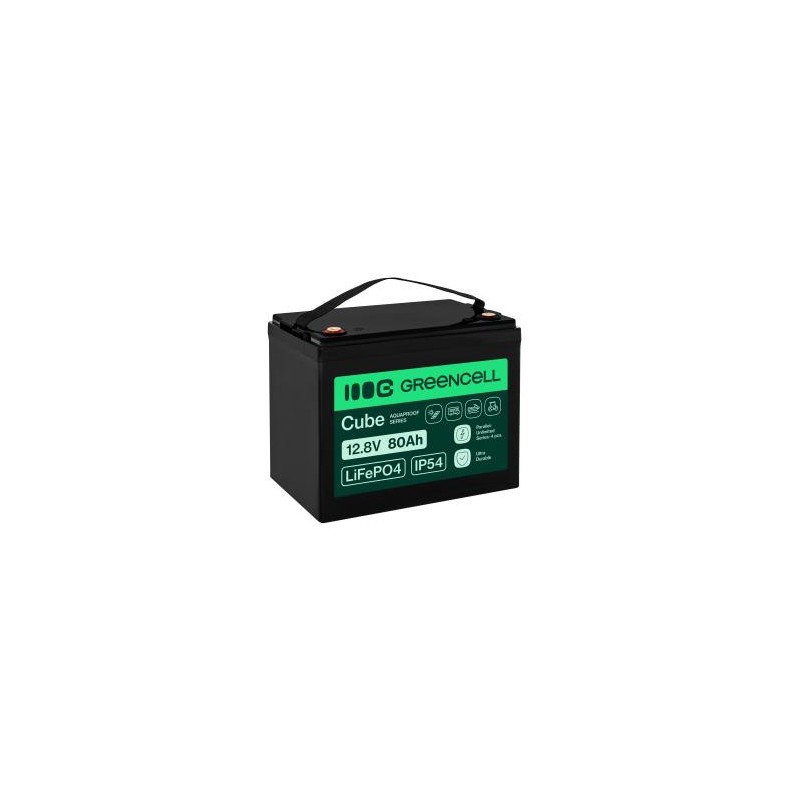 Green Cell CUBE LiFePO4 80Ah 12.8V 1024Wh lithium Iron fosforan bateria do kamperów, Cleaning Equipment, Camping