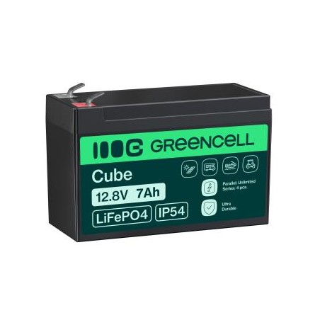 Green Cell CUBE LiFePO4 7Ah 12.8V 89.6Wh lithium Iron fosforan bateria do UPS, monitorowanie