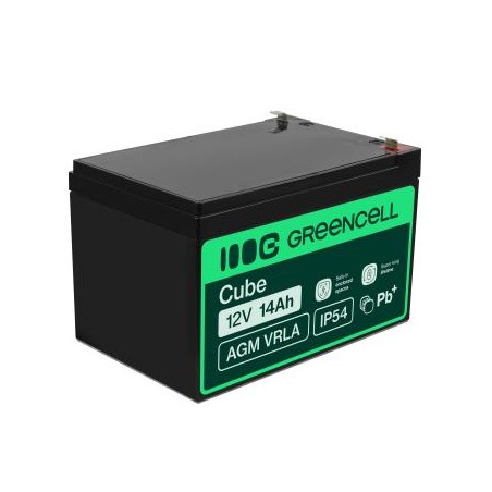 Green Cell AGM VRLA 12V 14Ah maintenance-free bateria do the alarm system, cash register, toys