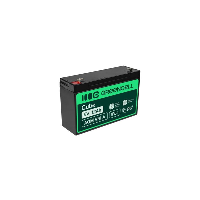 Green Cell AGM VRLA 6V 12Ah maintenance-free bateria do the alarm system, cash register, toys