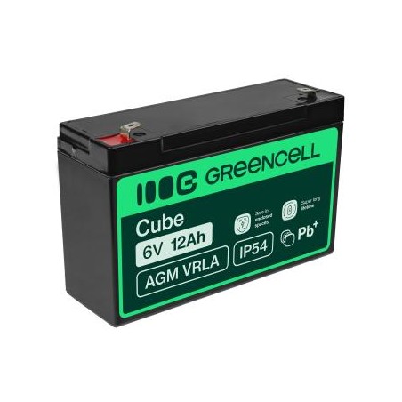 Green Cell AGM VRLA 6V 12Ah maintenance-free bateria do the alarm system, cash register, toys