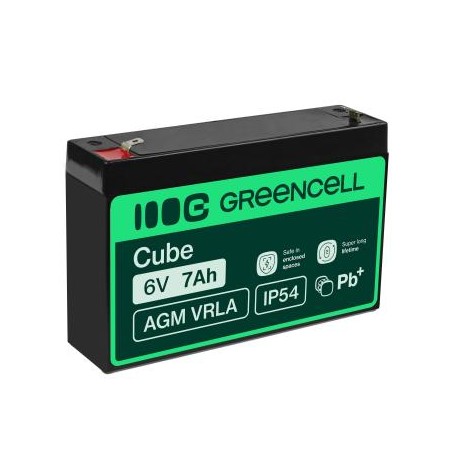Green Cell AGM VRLA 6V 7Ah maintenance-free bateria do the alarm system, cash register, toys