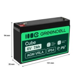 Green Cell AGM VRLA 6V 7Ah maintenance-free bateria do the alarm system, cash register, toys