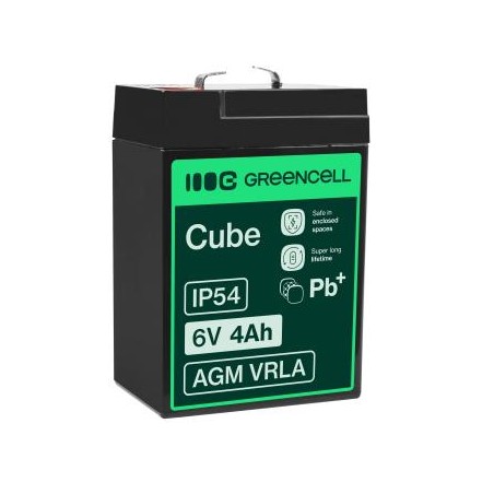 Green Cell AGM VRLA 6V 4Ah maintenance-free bateria do  systemów alarmowych, kas, zabawek
