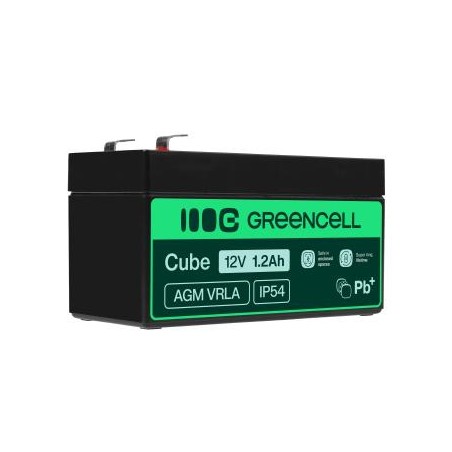 Green Cell AGM VRLA 12V 1.2Ah maintenance-free bateria do systemów alarmowych, kas, zabawek