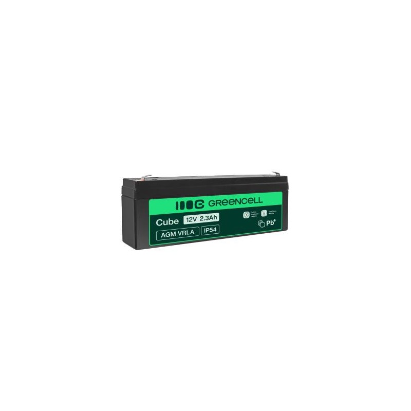 Green Cell AGM VRLA 12V 2.3Ah maintenance-free bateria do  systemów alarmowych, kas, zabawek