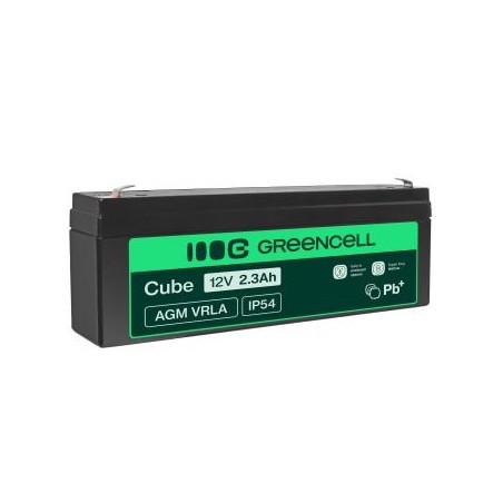 Green Cell AGM VRLA 12V 2.3Ah maintenance-free bateria do  systemów alarmowych, kas, zabawek