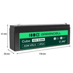 Green Cell AGM VRLA 12V 2.3Ah maintenance-free bateria do  systemów alarmowych, kas, zabawek