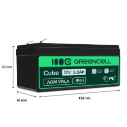 Green Cell AGM VRLA 12V 3.3Ah maintenance-free bateria do systemów alarmowych, kas, zabawek