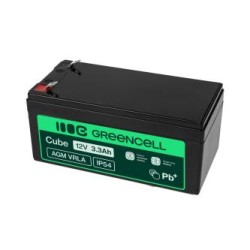 Green Cell AGM VRLA 12V 3.3Ah maintenance-free bateria do systemów alarmowych, kas, zabawek