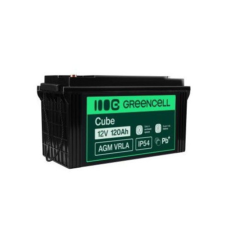 Green Cell AGM VRLA 12V 120Ah maintenance-free bateria do kamperów, fotowoltaiki, paneli solarnych, łodzi