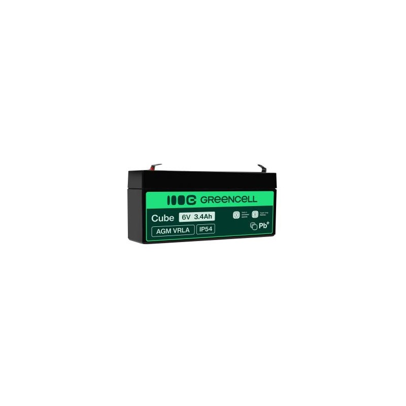 Green Cell AGM VRLA 6V 3.4Ah maintenance-free bateria do systemów alarmowych, kas, zabawek