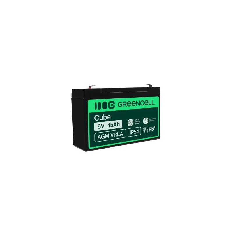Green Cell AGM VRLA 6V 15Ah maintenance-free bateria do the systemów alarmowych, kas, zabawek