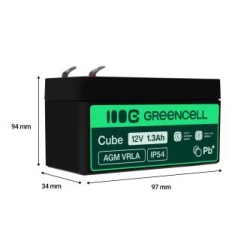 Green Cell AGM VRLA 12V 1.3Ah maintenance-free bateria do the systemów alarmowych, kas, zabawek