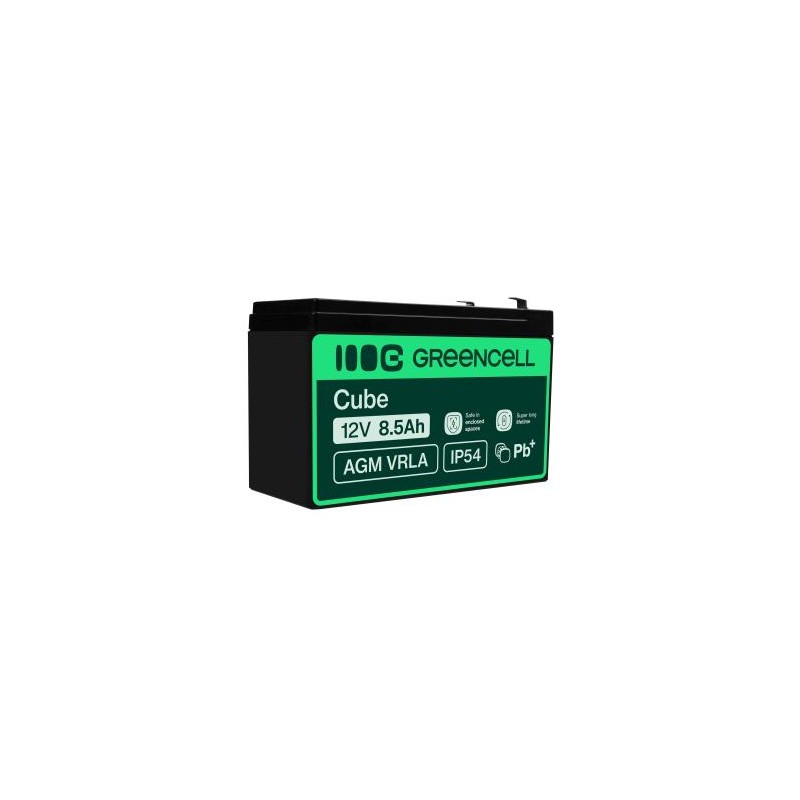 Green Cell AGM VRLA 12V 8.5Ah maintenance-free bateria do systemów alarmowych, kas, zabawek