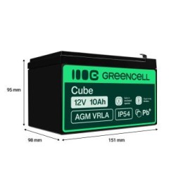 Green Cell AGM VRLA 12V 10Ah maintenance-free bateria do UPS units