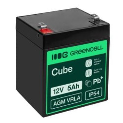 Green Cell AGM VRLA 12V 5Ah maintenance-free bateria do the systemów alarmowych, kas, zabawek