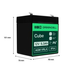 Green Cell AGM VRLA 12V 5.3Ah maintenance-free bateria do the systemów alarmowych, kas, zabawek