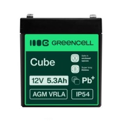 Green Cell AGM VRLA 12V 5.3Ah maintenance-free bateria do the systemów alarmowych, kas, zabawek