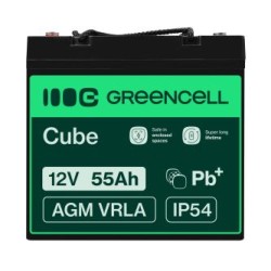 Green Cell AGM VRLA 12V 55Ah maintenance-free bateria do mower, skuter, łodzi, wózek inwalidzki