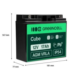 Green Cell AGM VRLA 12V 17Ah maintenance-free bateria do mower, skuter, łodzi, wózek inwalidzki