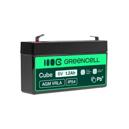Green Cell AGM VRLA 6V 1.2Ah maintenance-free bateria do the systemów alarmowych, kas, zabawek