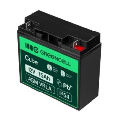 Green Cell AGM VRLA 12V 15Ah maintenance-free bateria do systemów alarmowych, kas, zabawek