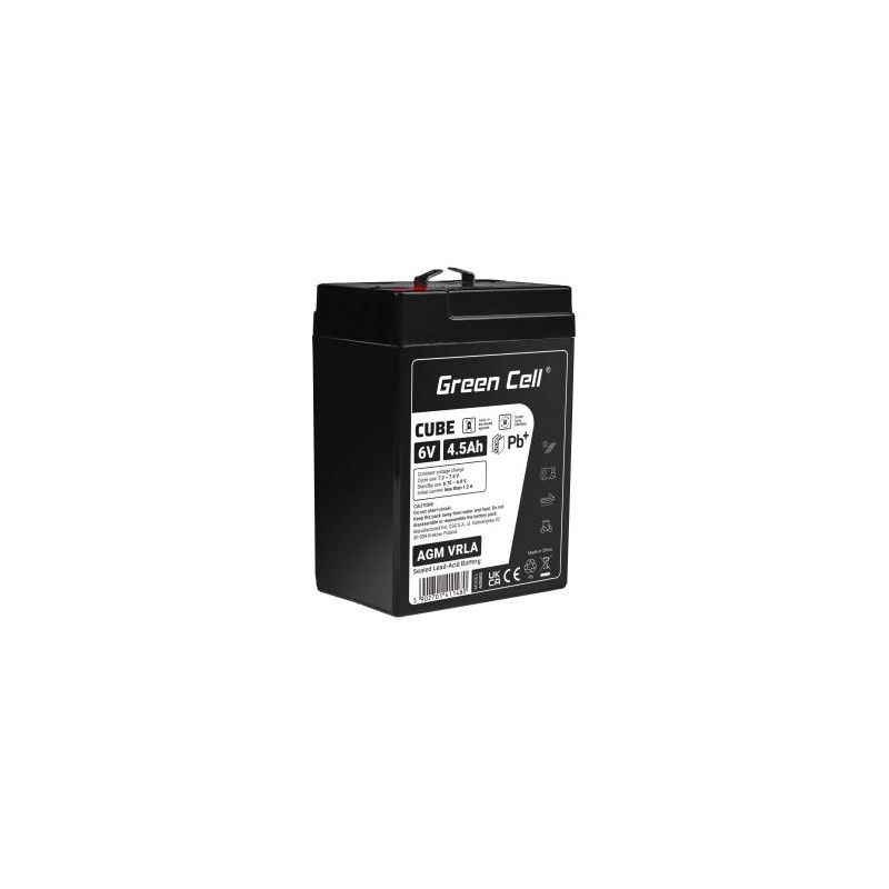 Green Cell CUBE AGM IP54 6V 4Ah VRLA bateria Gel deep cycle skuter mower łodzi barge mower ciągnik fishing łodzi