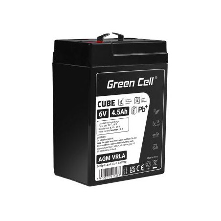 Green Cell CUBE AGM IP54 6V 4Ah VRLA bateria Gel deep cycle skuter mower łodzi barge mower ciągnik fishing łodzi