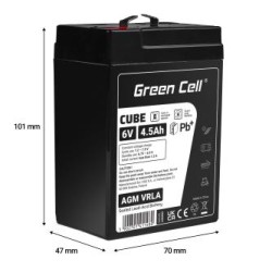 Green Cell CUBE AGM IP54 6V 4Ah VRLA bateria Gel deep cycle skuter mower łodzi barge mower ciągnik fishing łodzi