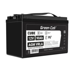 Green Cell CUBE AGM IP54 12V 90Ah VRLA bateria Gel deep cycle skuter mower łodzi barge mower ciągnik fishing łodzi