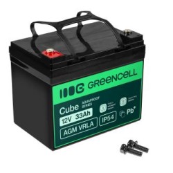 Green Cell Cube AGM VRLA IP54 12V 33Ah maintenance-free bateria do lawnmowers, skuterów, łodzi, i wózki inwalidzkie