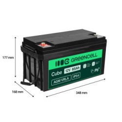 Green Cell Cube AGM VRLA IP54 12V 65Ah maintenance-free bateria do lawnmowers, skuterów, łodzi, i wózki inwalidzkie