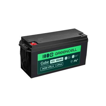 Green Cell Cube AGM VRLA IP54 12V 150Ah maintenance-free bateria do kamperów, fotowoltaiki, paneli solarnych, łodzi