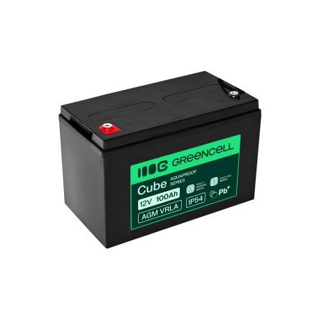 Greencell AGM VRLA 12V 100Ah maintenance-free bateria do UPS, scales, kamperów (332x175x220mm)