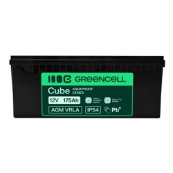 Greencell AGM VRLA 12V 175Ah maintenance-free bateria do łodzi, fotowoltaiki, paneli solarnych (532x207x220mm)