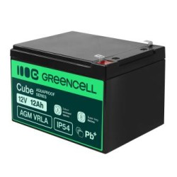 Greencell AGM VRLA 12V 12Ah maintenance-free bateria do cash registers, zabawek, kamery (152x99x100mm)