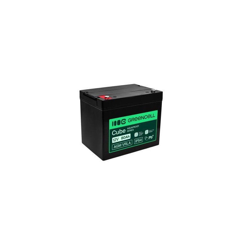 Greencell AGM VRLA 12V 80Ah maintenance-free bateria do UPS, scales, kamperów (260x168x216mm)