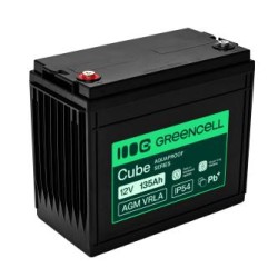 Greencell AGM VRLA 12V 135Ah maintenance-free bateria do łodzi, fotowoltaiki, paneli solarnych (341x173x287mm)