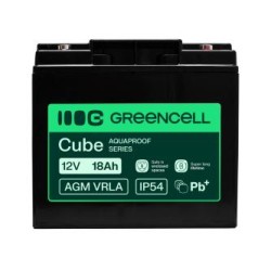 Greencell AGM VRLA 12V 18Ah maintenance-free bateria do cash registers, zabawek, kamery (181x77x167mm)