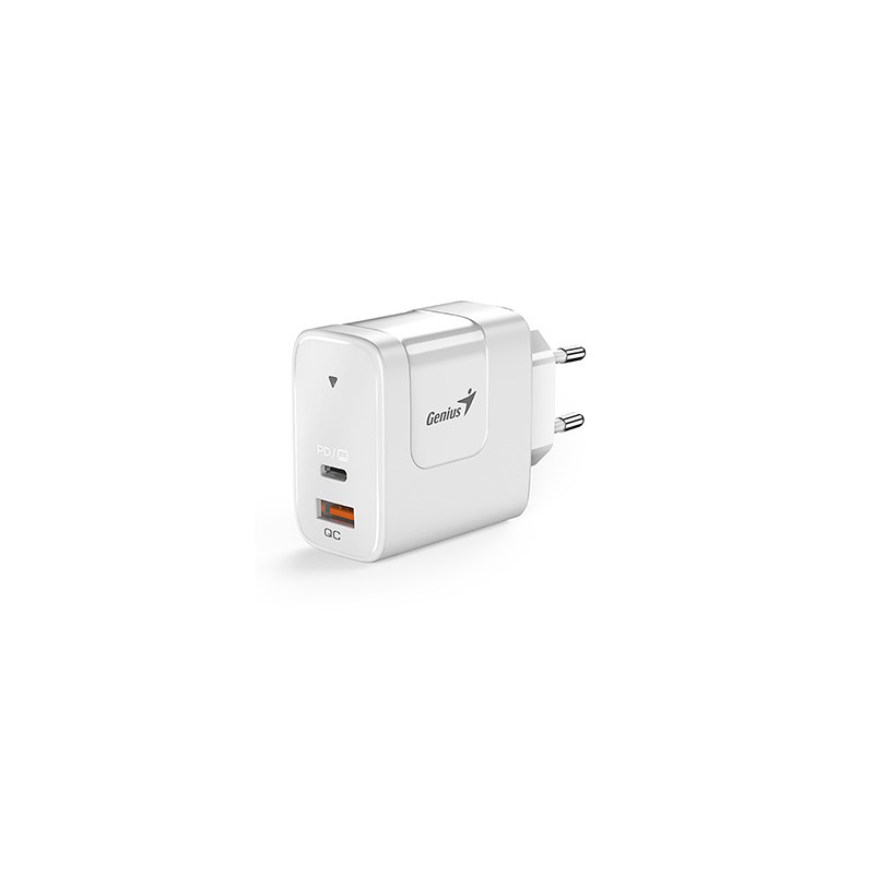 Genius Zasilacz / sieciowy adapter 65W, 2-portowy, USB-C, USB-A, PD-65AC