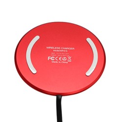 All New, Bezprzewodowa ładowarka, ultra cienki, do telefonów, czerwona, 5/9V, 10W, ochrona przed przegrzaniem, Qi