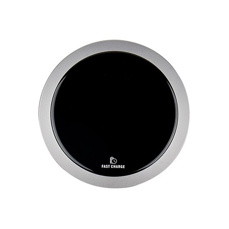 All New, Bezprzewodowa ładowarka, ultra cienki, do telefonów, srebrna, 5/9V, 10W, ochrona przed przegrzaniem, Qi
